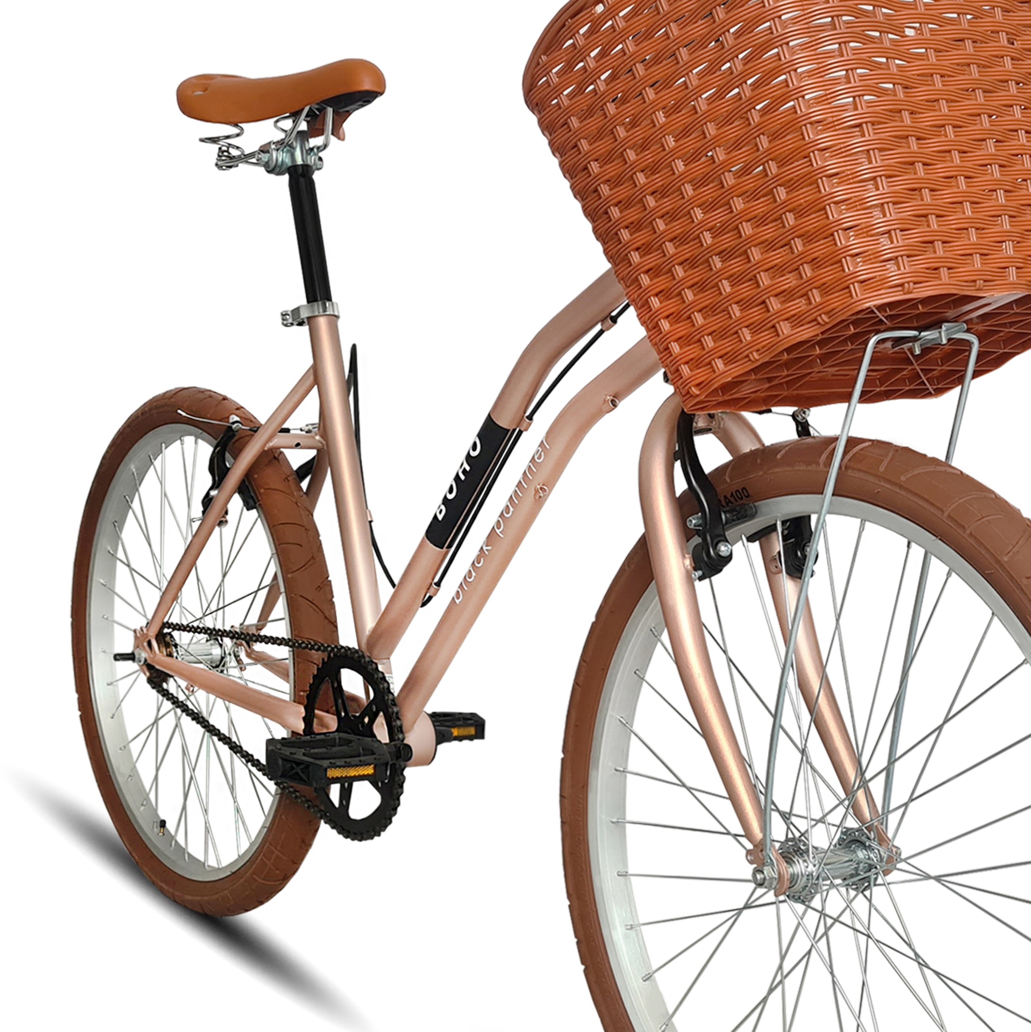 Bicicleta Urbana Dama Boho Rodada 24 Rosa