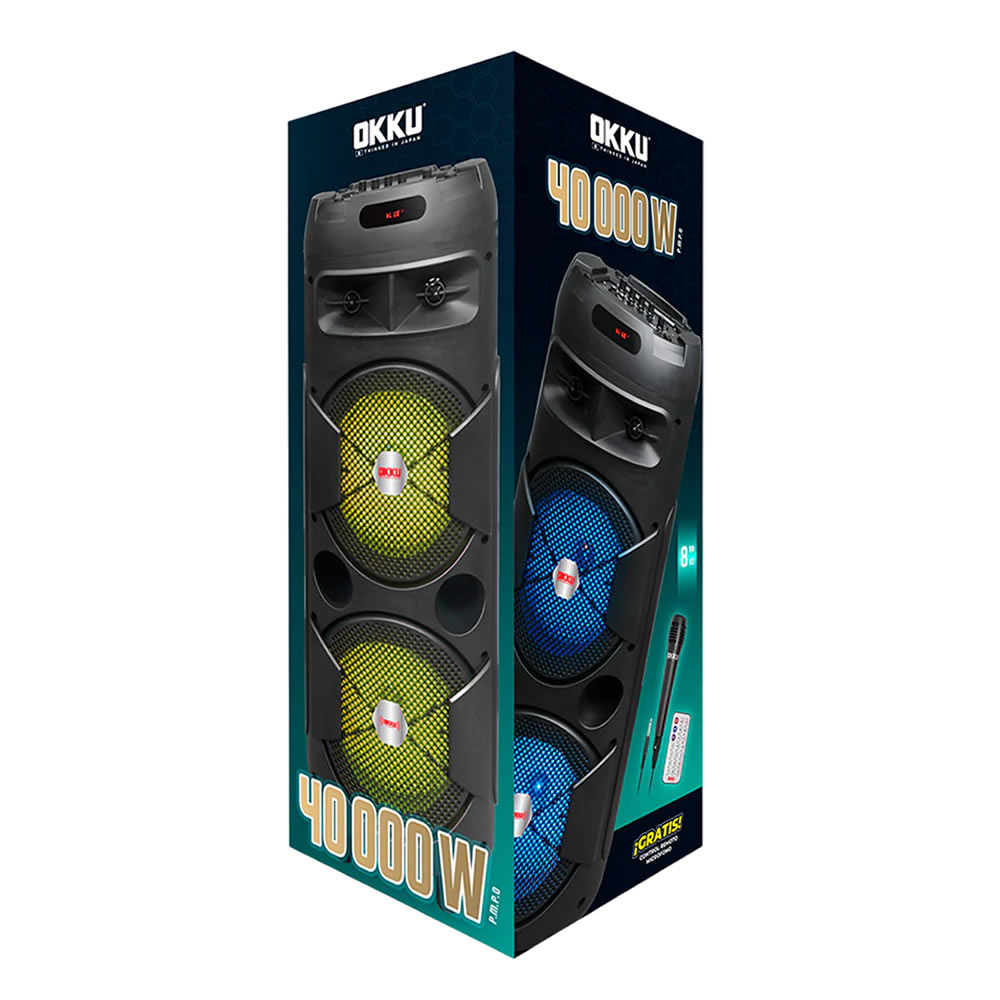 Bafle OKKU BAF28001 Potencia P.M.P.O. De 40000W - Negro