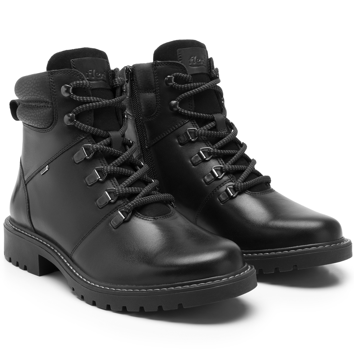 Botas Urbanas Flexi Outdoors Mujer 37819 Negro Piel Cierre