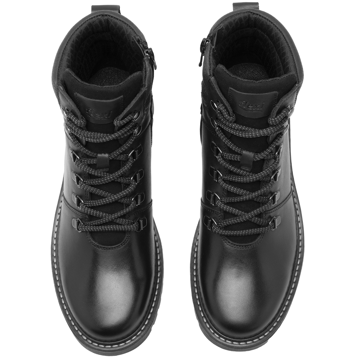 Botas Urbanas Flexi Outdoors Mujer 37819 Negro Piel Cierre