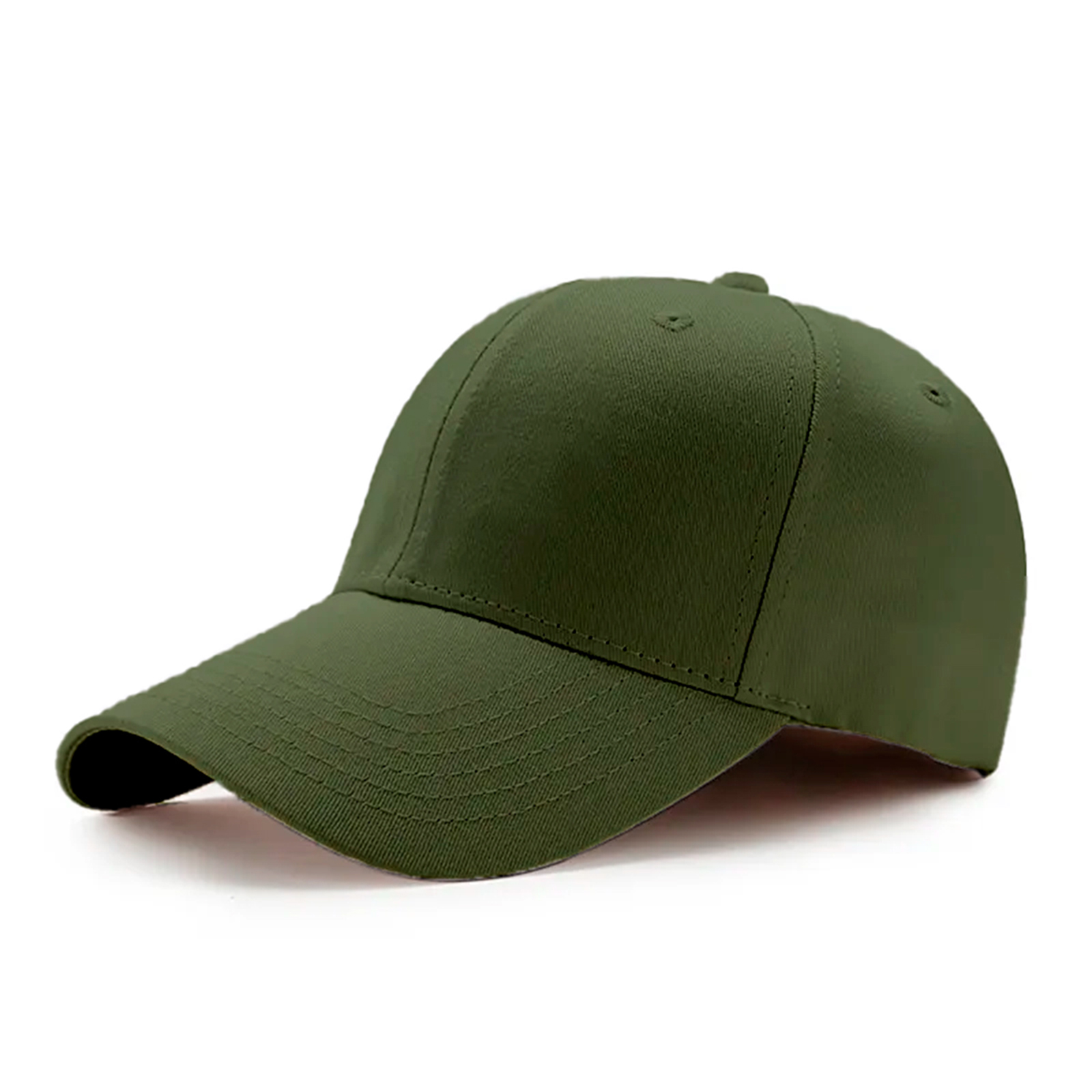 Gorra Ajustable Verde Militar, Color Liso, Beisbol, Sombrero, Tennis, Correr, Fitness, Uso Diario.