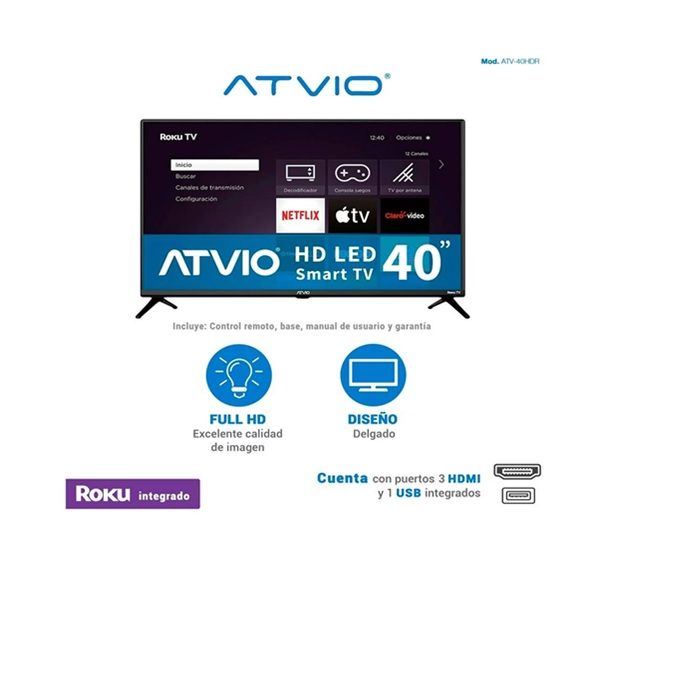 Tv Atvio 40 Pulgadas Hd Smart Tv Led Atv-40hdr