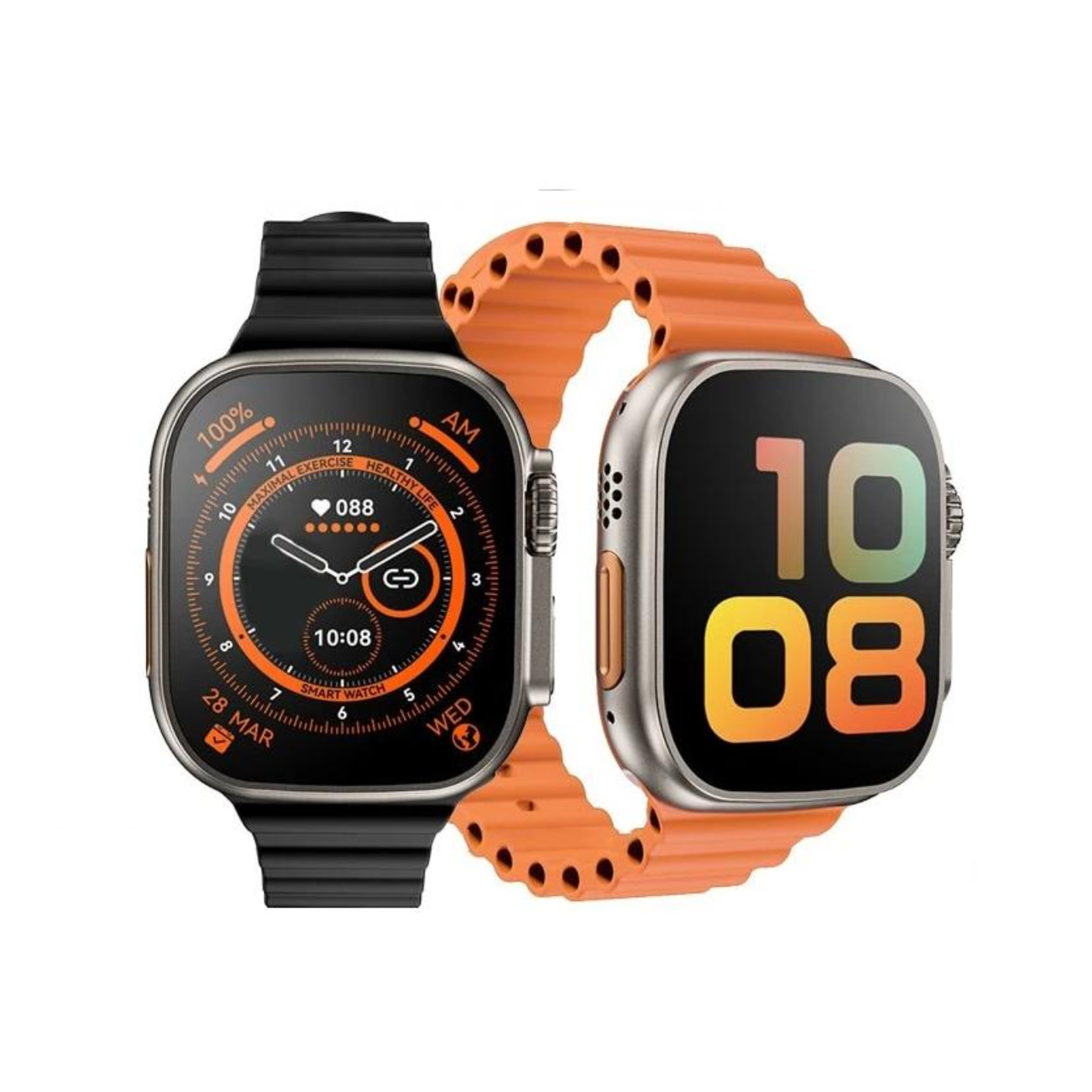 Reloj Inteligente Unisex Color Naranja, Compatible con iOS- Android/ Smartwatch Serie 28 Ultra Bluetooth 4.0 Para Hombre y Mujer Deportivo