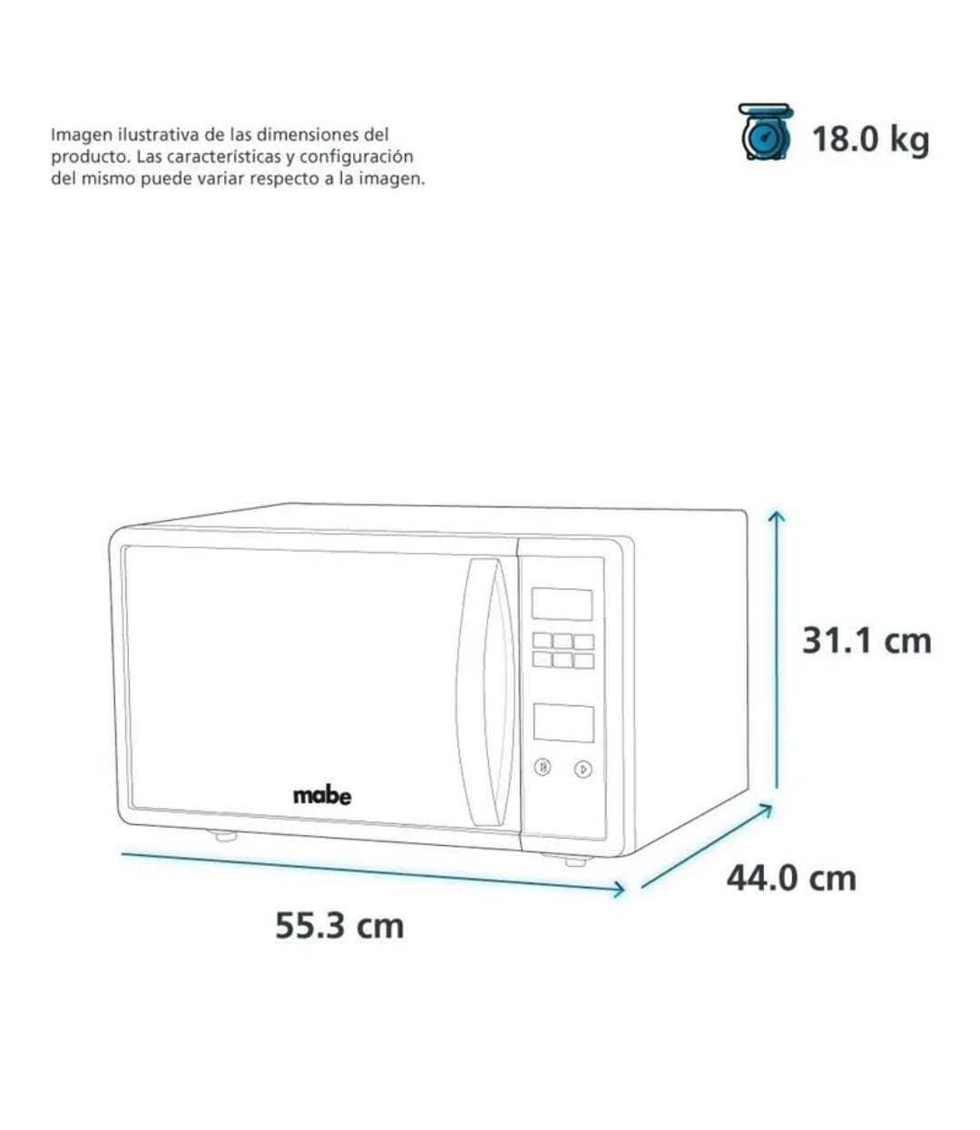 Microondas Mabe HMM16XEBI Inverter inoxidable 45.3L 120V