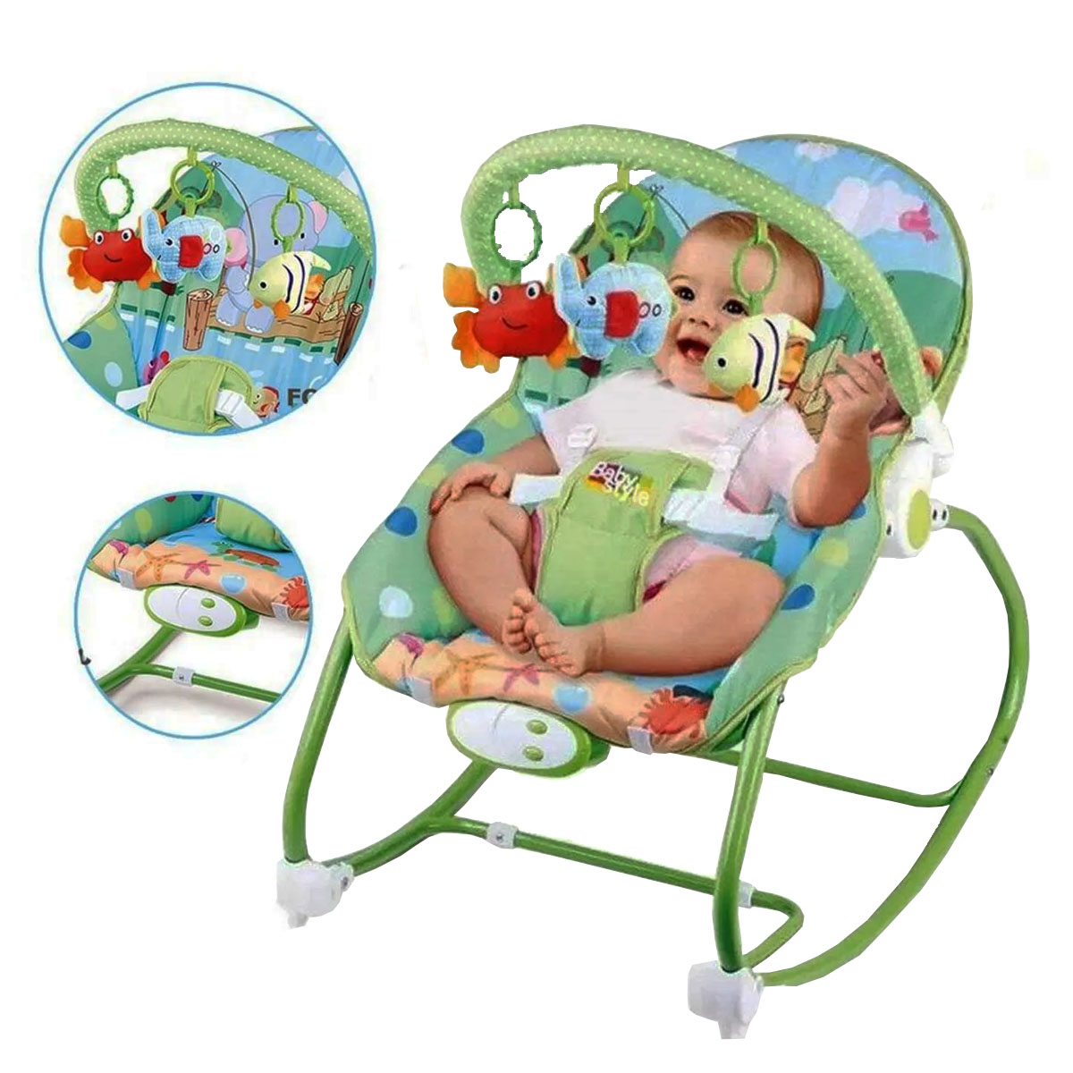 Silla Para Bebe Bouncer Mecedora Infant to Toddler Rocker Verde.