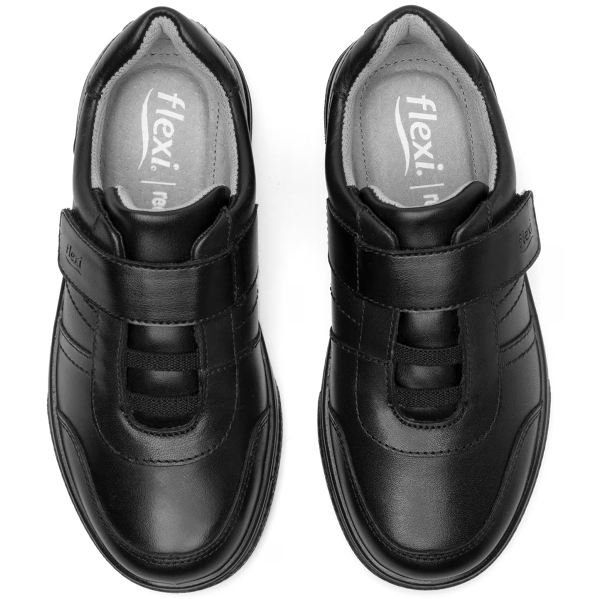 Tenis Escolar Niño Flexi 402013 Negro De Piel Recovery Foam