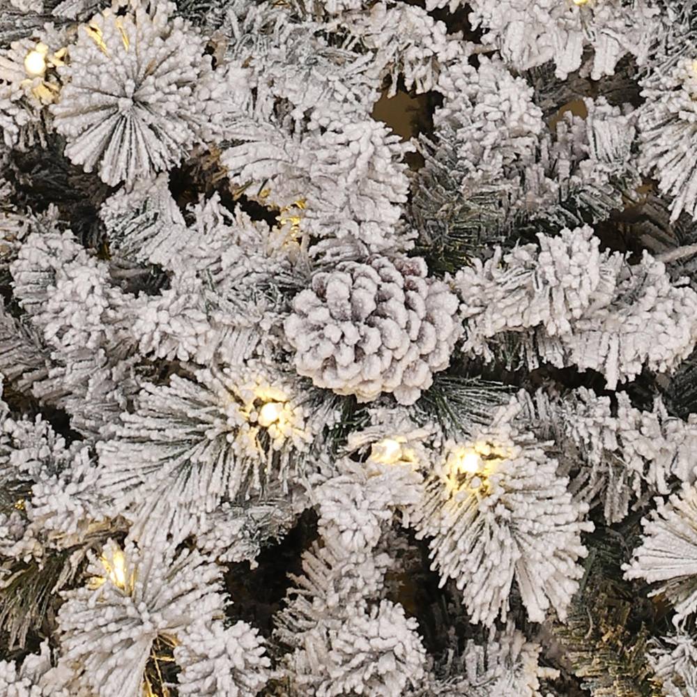 Árbol de Navidad artificial Nevado, de 2.28 m de alto, incluye luces LED