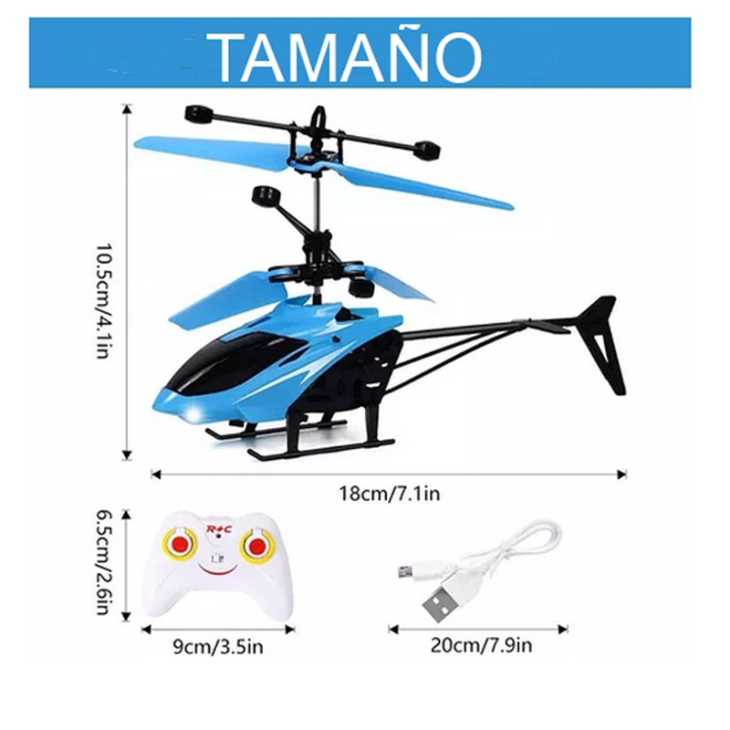Helicóptero Drone De Control Remoto Recargable Luz Led