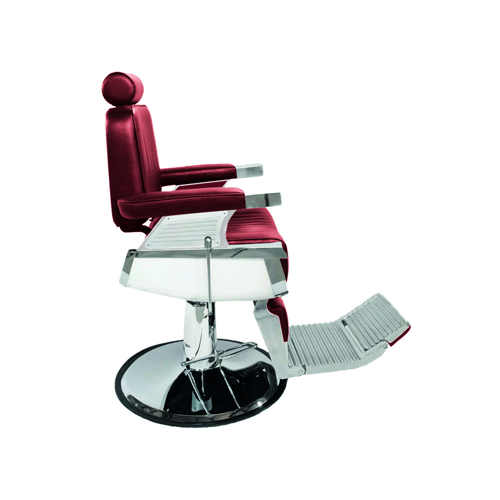Sillón Barbería Clásico Milan Color Rojo Reclinable