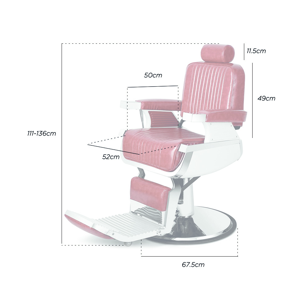 Sillón Barbería Clásico Milan Color Rojo Reclinable