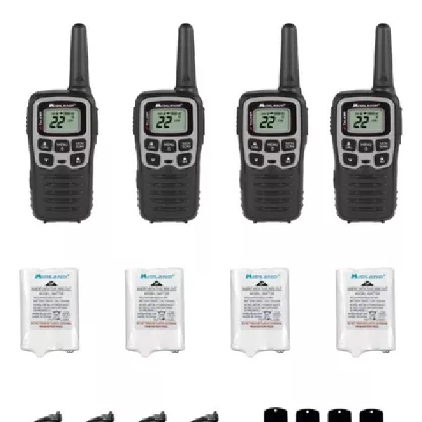 Set de Radios 2 Vías Midland T5BLK 4 Piezas 22 Canales