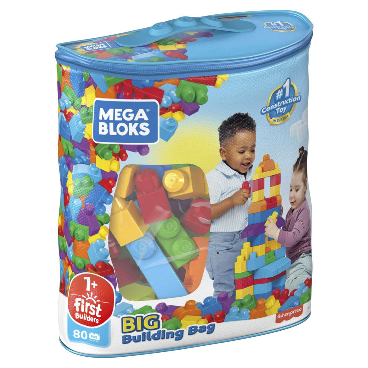 Bolsa Mega Blocks Construccion 80 Piezas Azul