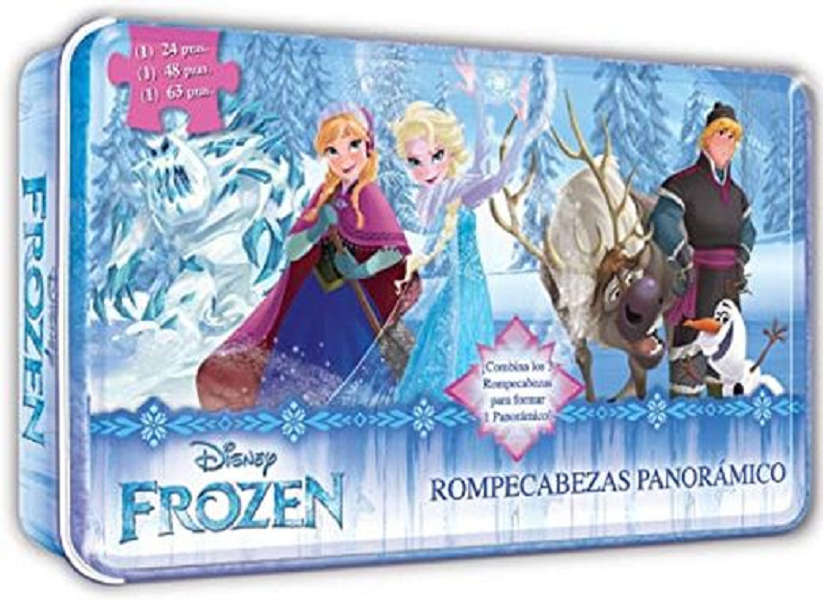 Rompecabezas FROZEN Panoramico Novelty 172 Piezas 3 en 1 En Caja Metalica