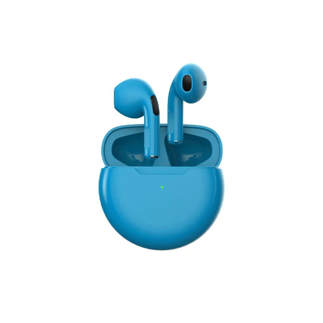 Audífonos Pro 6 Touch Bluetooth 5.1 Color Azul, Auriculares Inalambricos Sonido Estereo Version 5.1 +EDR In- EAR Gamer, Deportivos