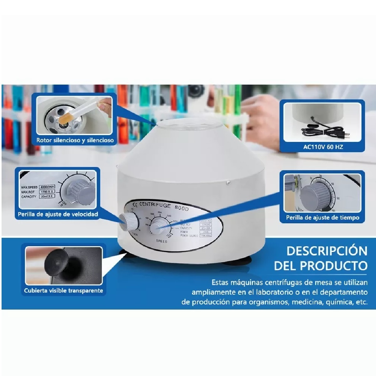 Máquina Centrifugadora Prp A 4000rpm Para Laboratorio
