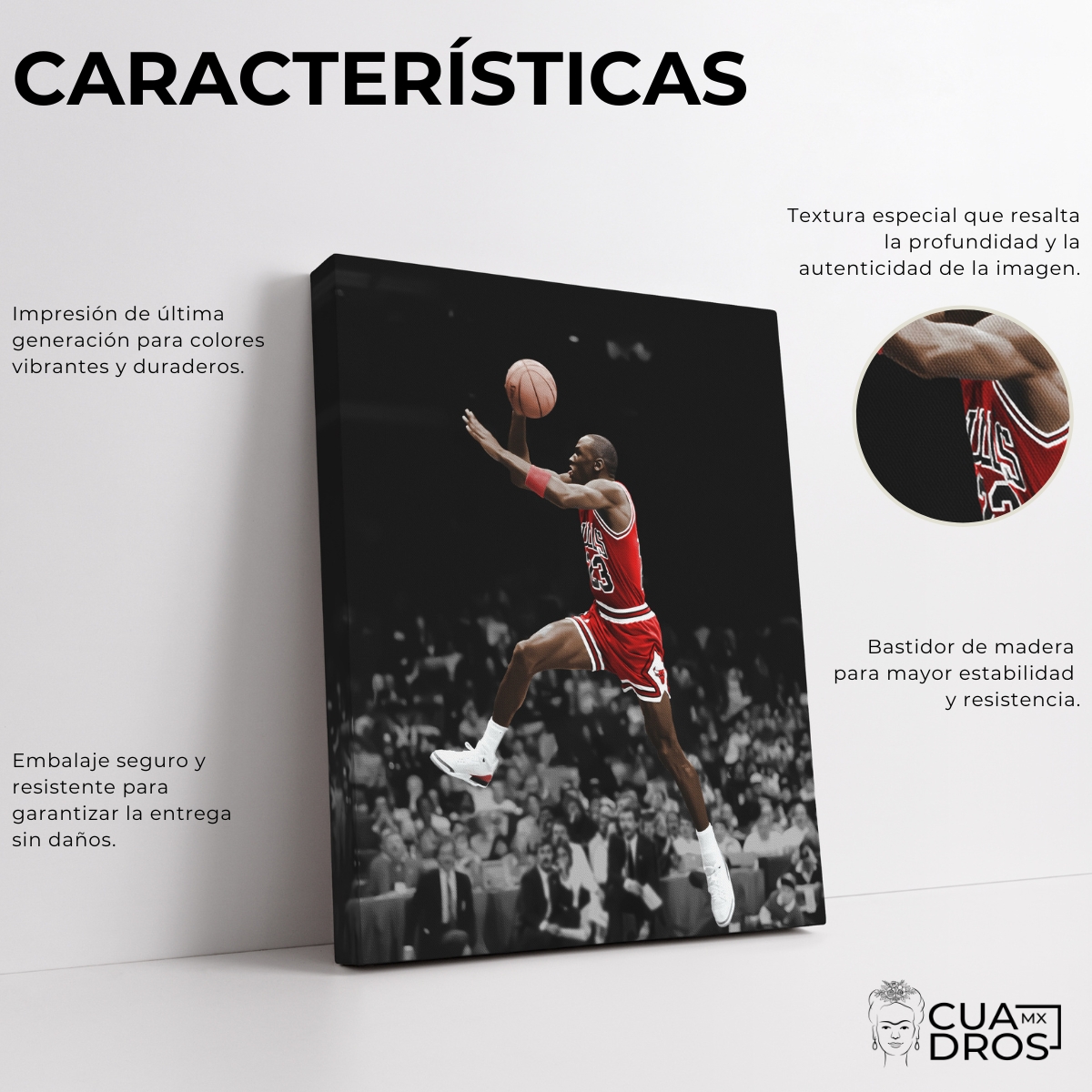 Cuadros Decorativos Michael Jordan Basquetbol Canvas Tríptico 60x25 cm