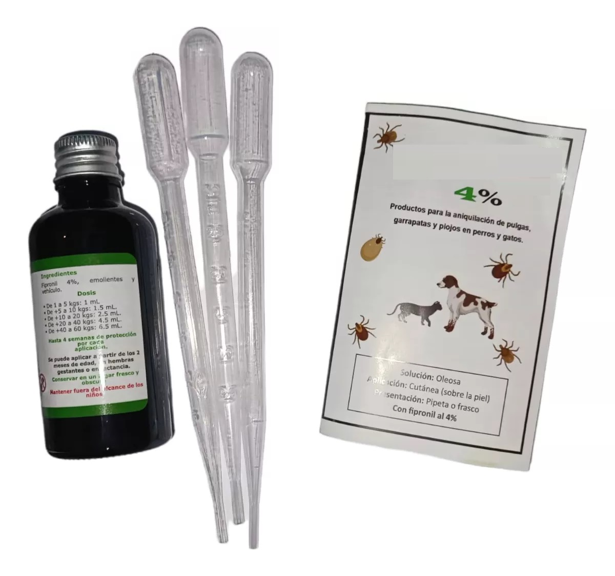 Frasco 50ml antipulgas y garrapatas para perros y gatos ANIKILL