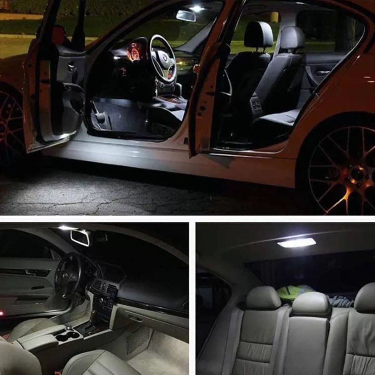 Set 2pz Led Faros T10 Lupa Canbus Pellizco Luz Interior Auto 12v