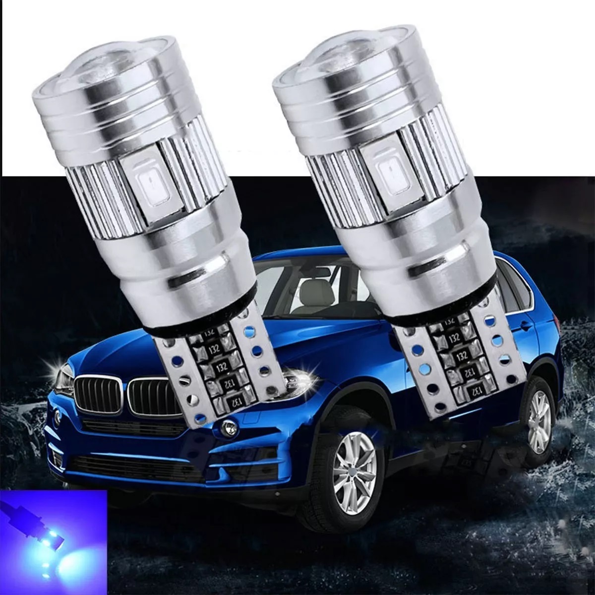 Set 2pz Led Faros T10 Lupa Canbus Pellizco Luz Interior Auto 12v