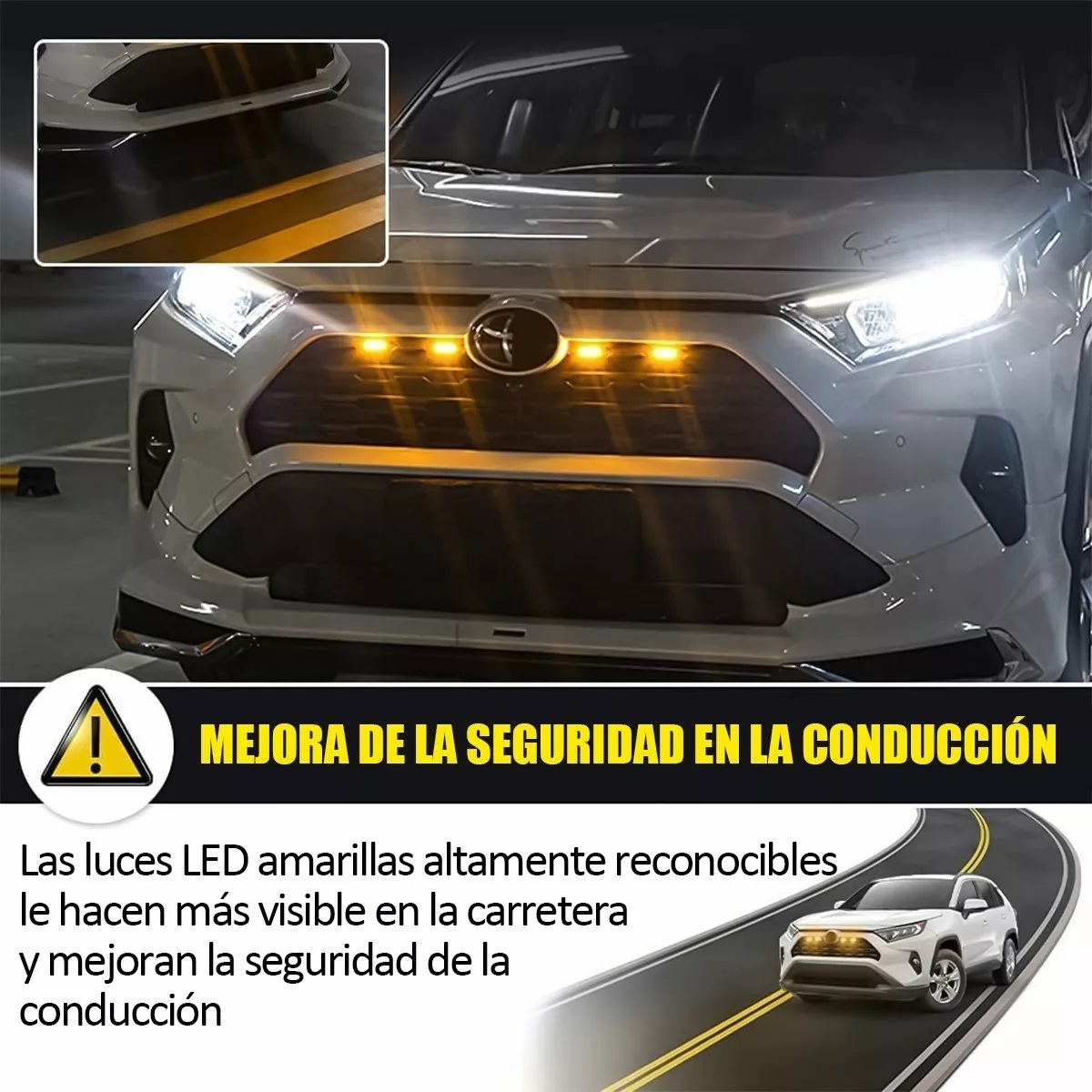 Kits 6 Luces De Parrilla Led Ámbar Para Unversal Automotriz