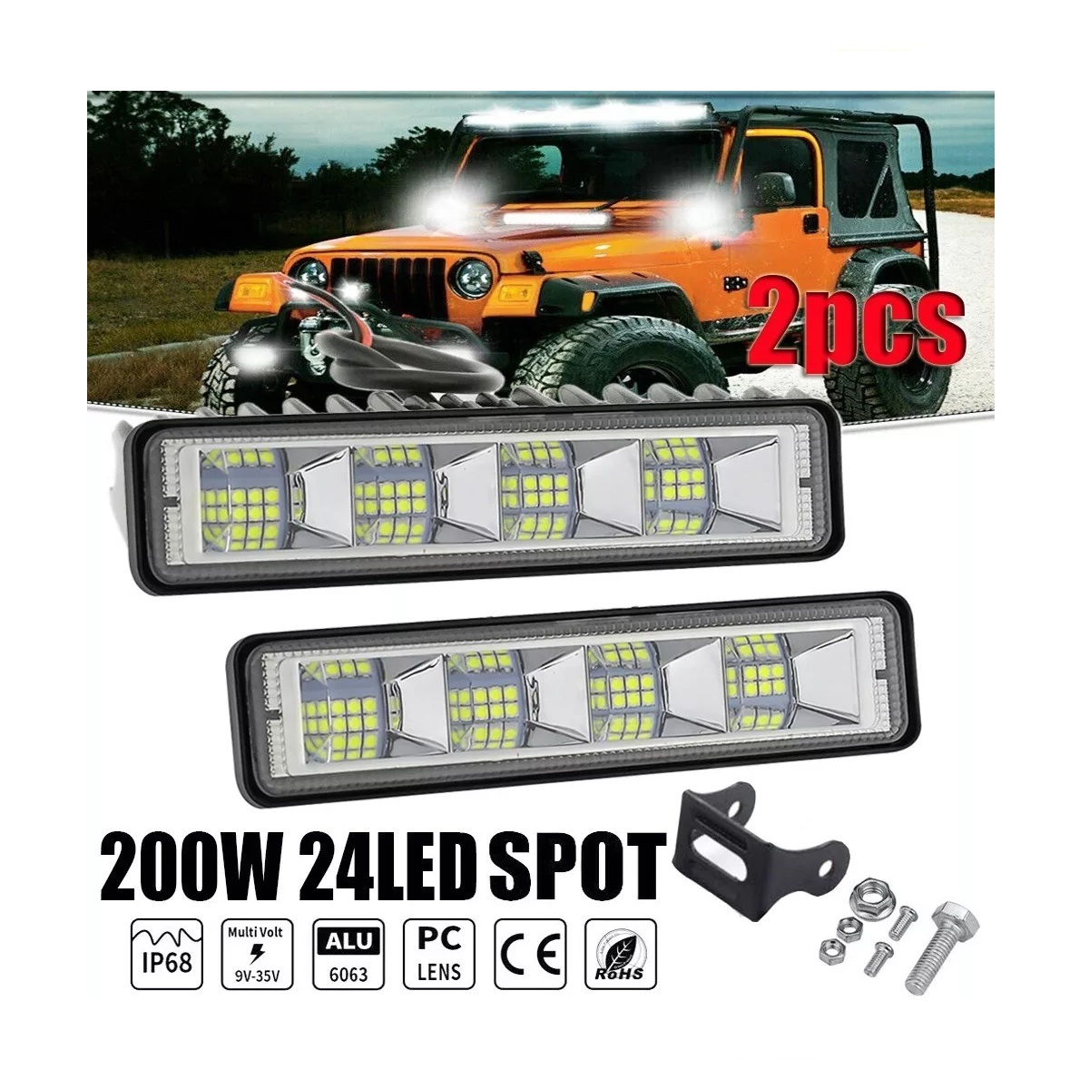 Par De Luces Auxiliares Led De 6'' Para Jeep/suv/moto