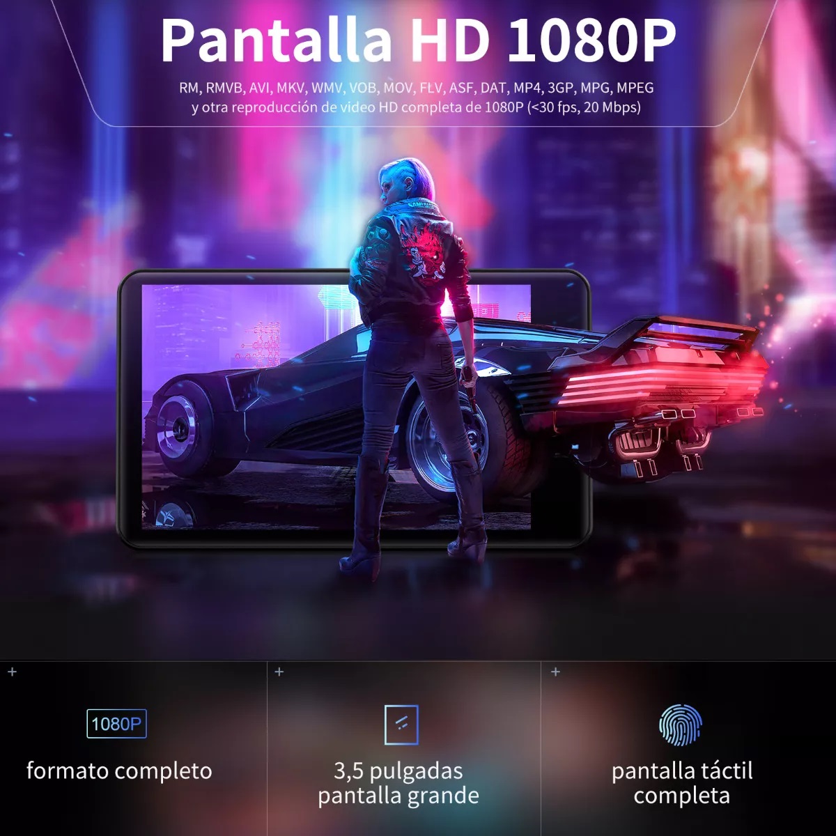 Reproductor De Música Mp3 Mp4 Wifi Bluetooth Spotify Táctil Negro