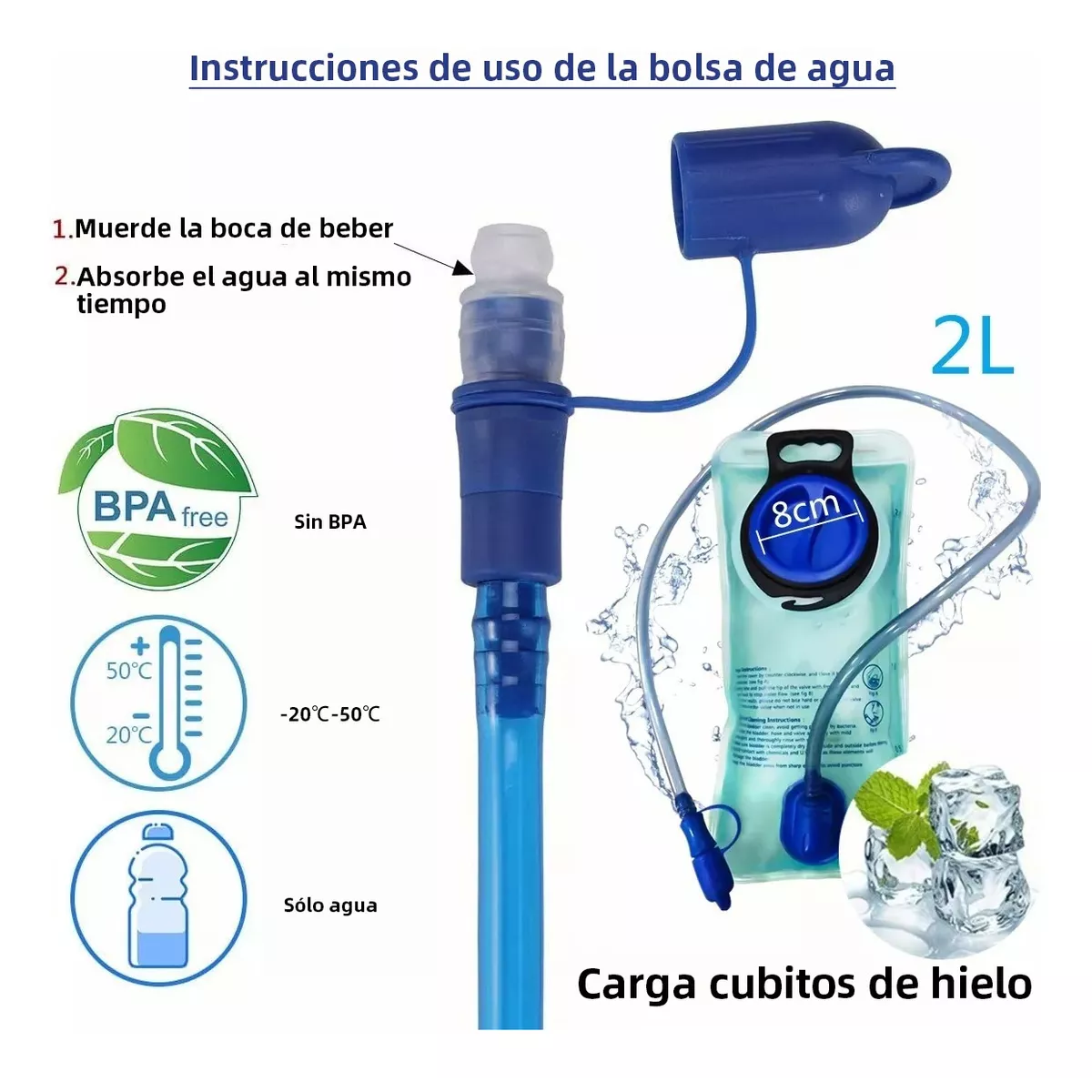 Mochila Hidratación Hiking Campismo Ciclismo+bolsa De Agua2l Negro