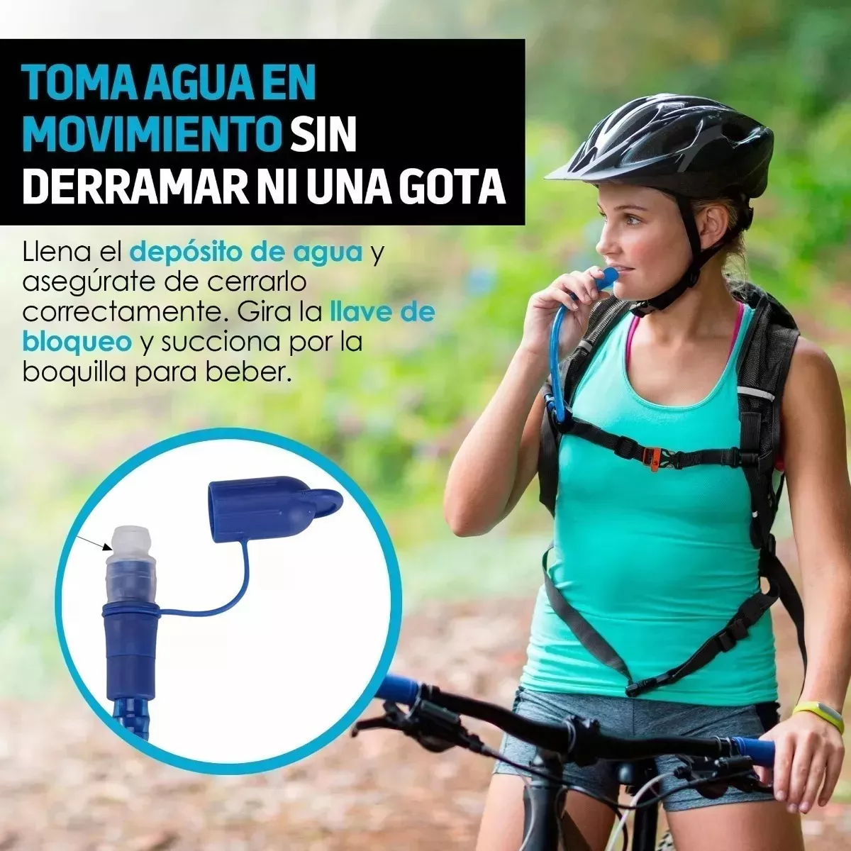 Mochila Hidratación Hiking Campismo Ciclismo+bolsa De Agua2l Negro