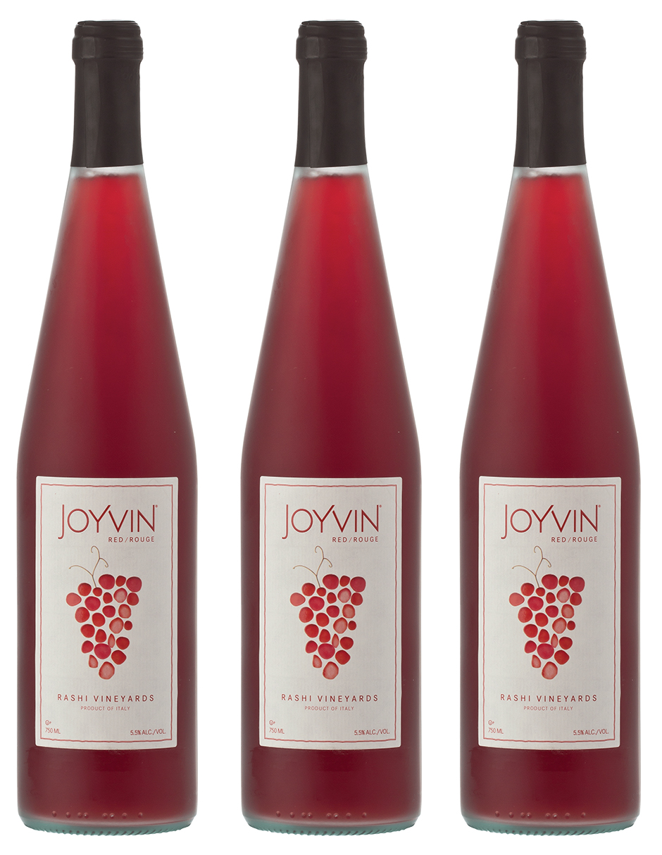 Kit de 3 - Vino Tinto Dulce Kosher Joyvin Red Rashi de 750 ml Italia