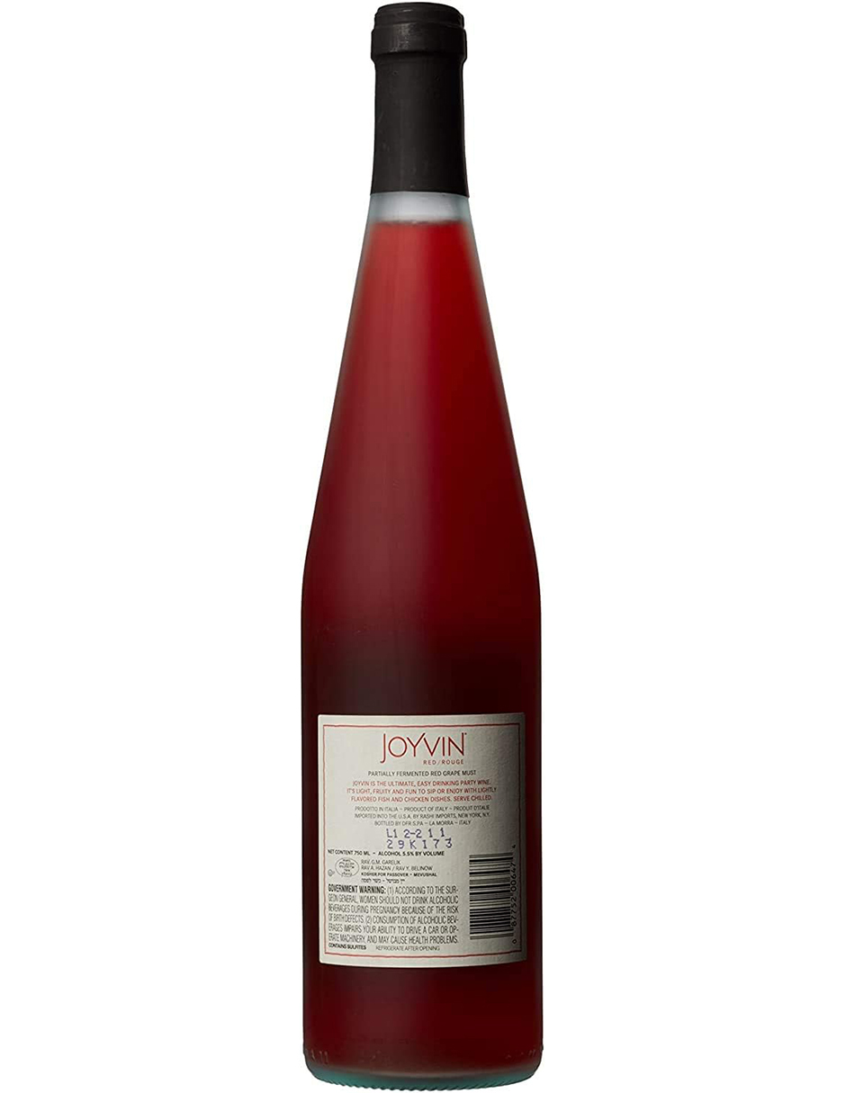 Kit de 3 - Vino Tinto Dulce Kosher Joyvin Red Rashi de 750 ml Italia