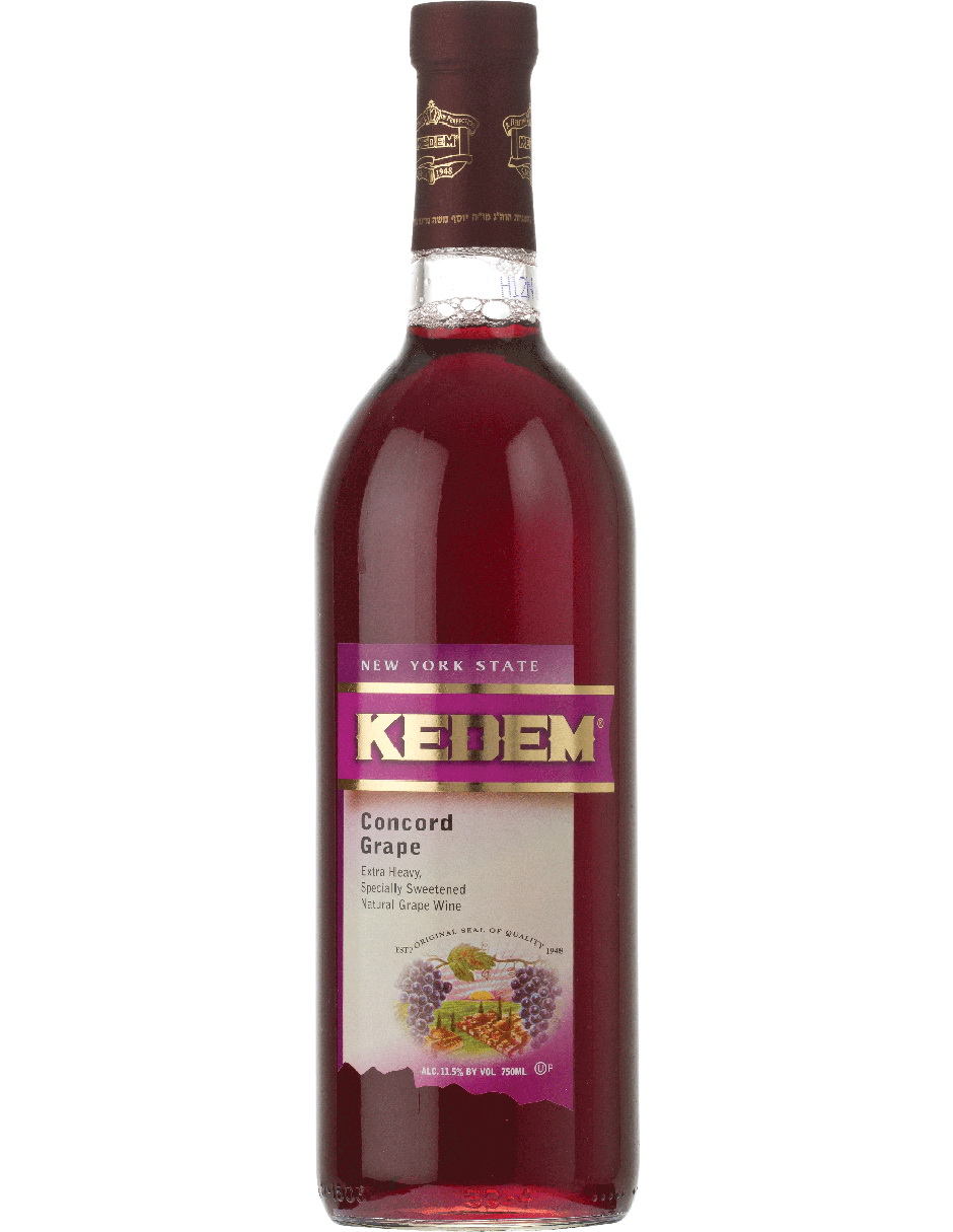 Kit de 3 - Vino Tinto Kedem Cóncord Grape de 750 ml Kosher USA