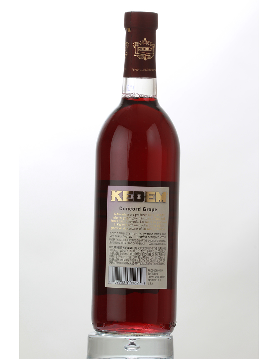 Kit de 3 - Vino Tinto Kedem Cóncord Grape de 750 ml Kosher USA