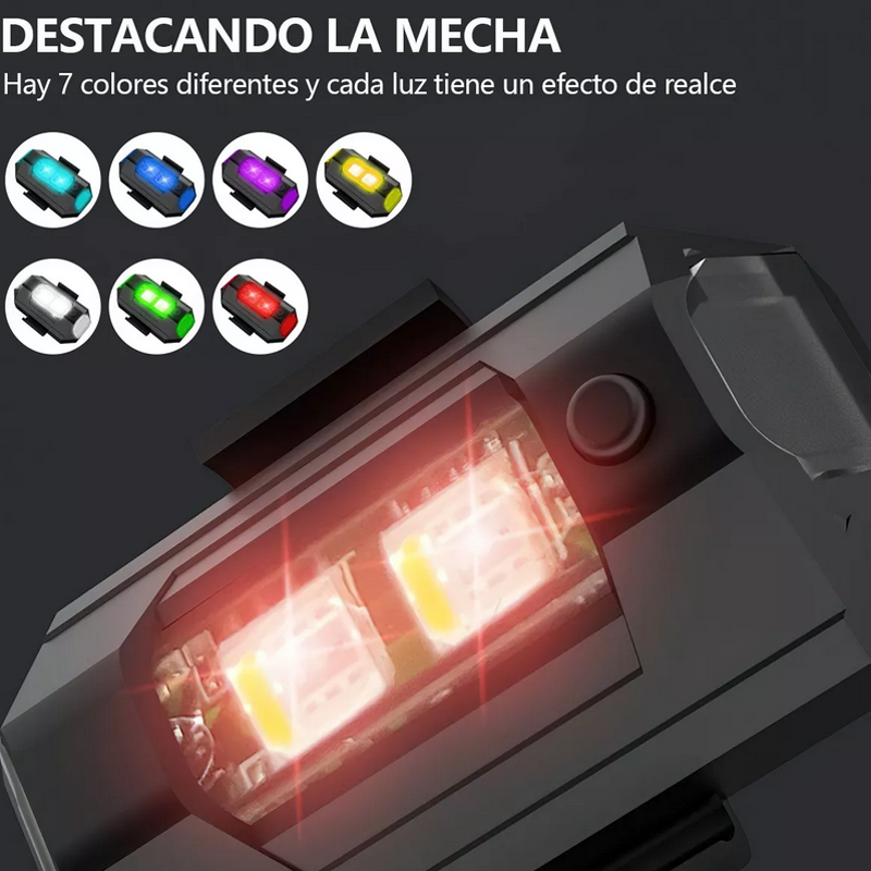 4 Mini Luces Estrobo Moto Y Bicicleta 7 Colores 31 Funciones
