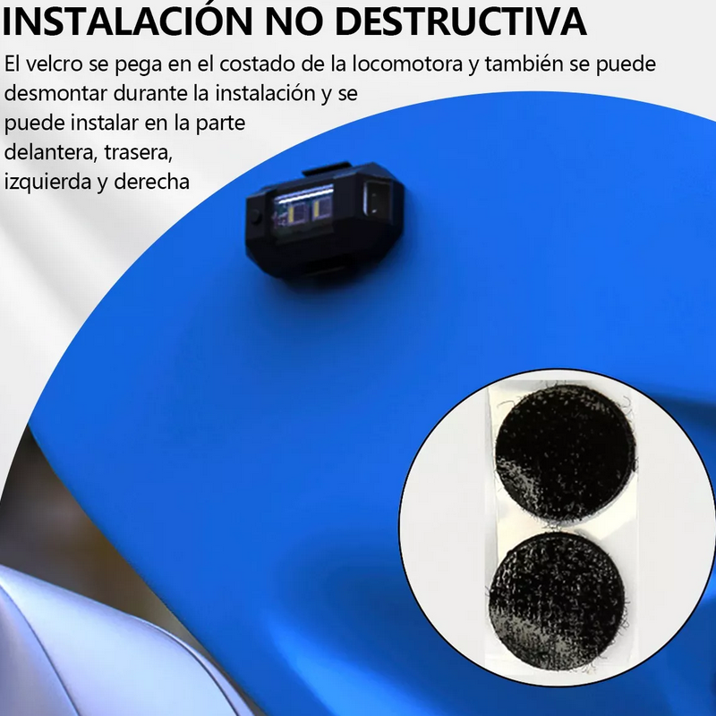 4 Mini Luces Estrobo Moto Y Bicicleta 7 Colores 31 Funciones