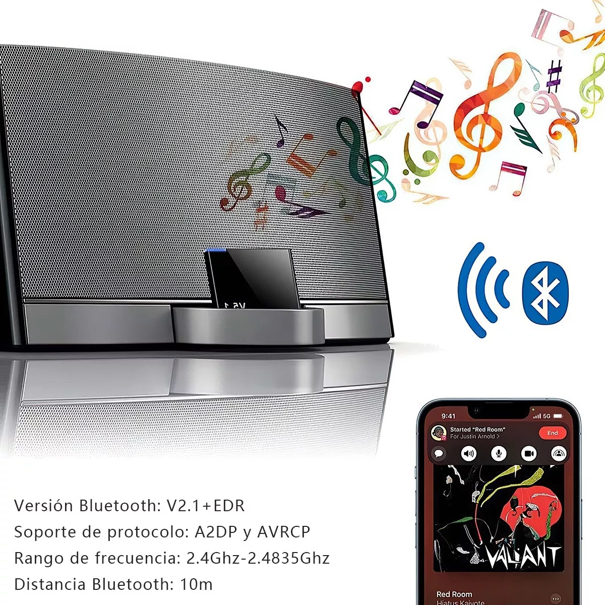 Receptor Audio Bluetooth 30pin Inalámbrico Para Bose Sound