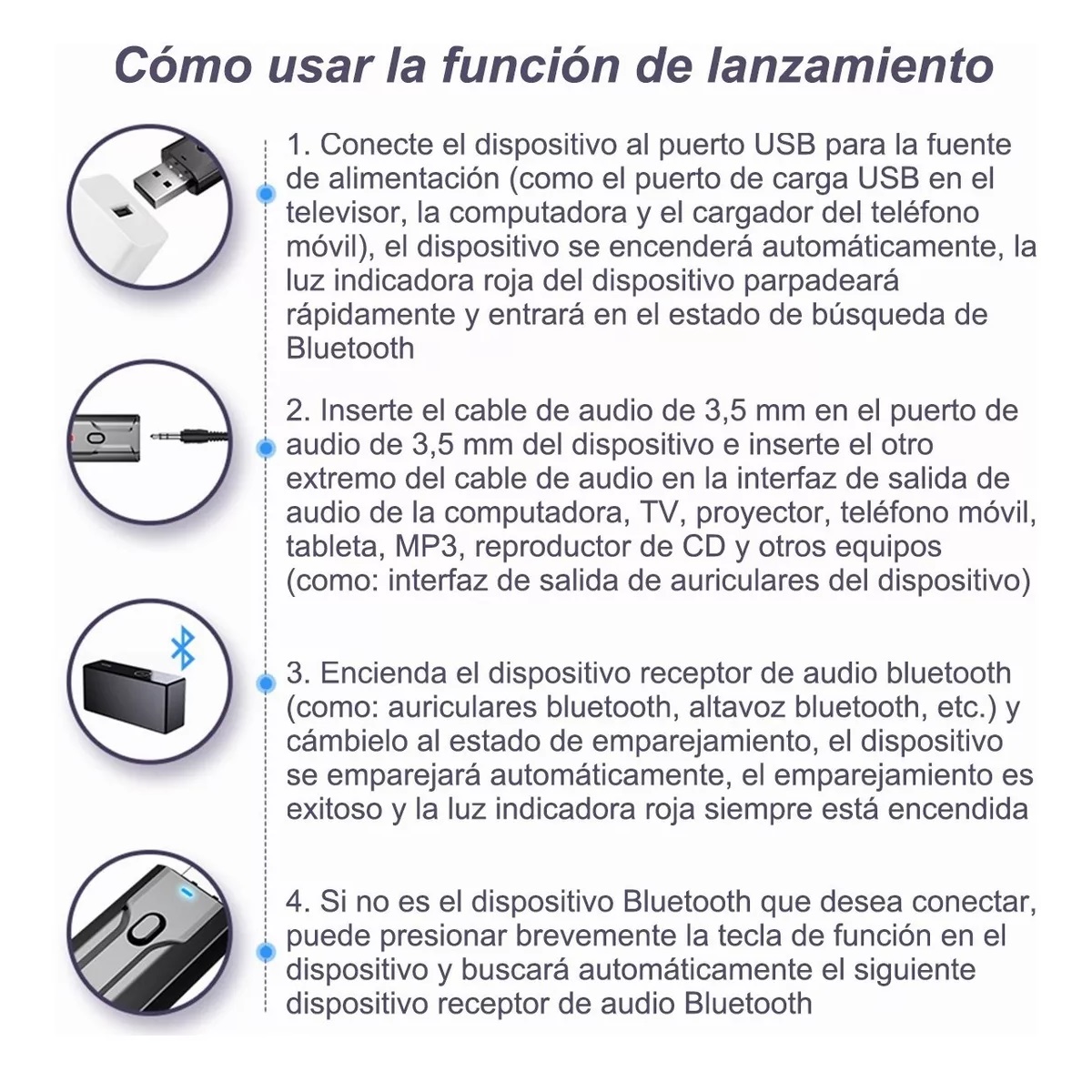 Adaptador Bluetooth 5.0 Usb 2 En 1 Para Pc/tv/auto/hogar
