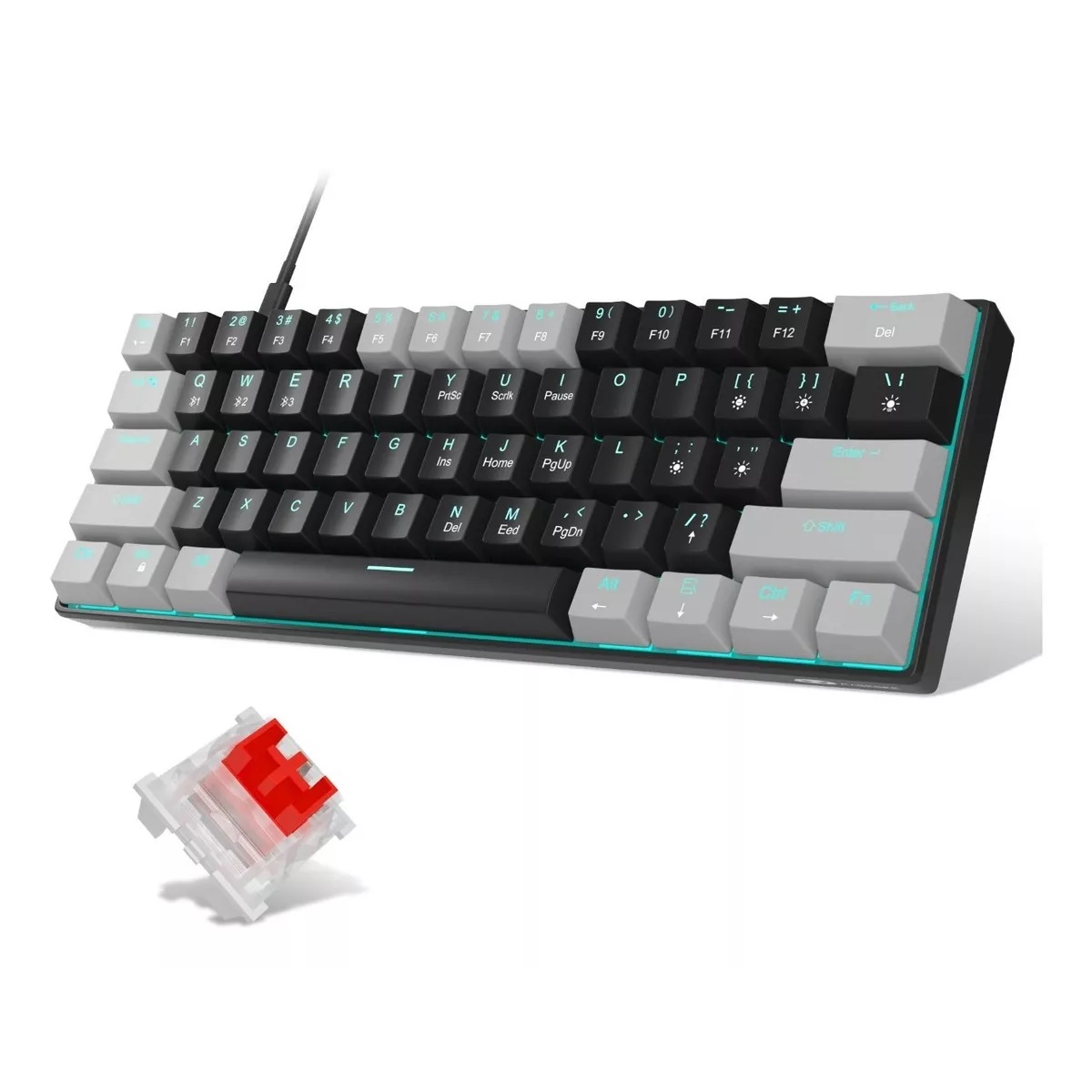 Teclado Gamer Desmontable Ingles Us Con Luz Negro