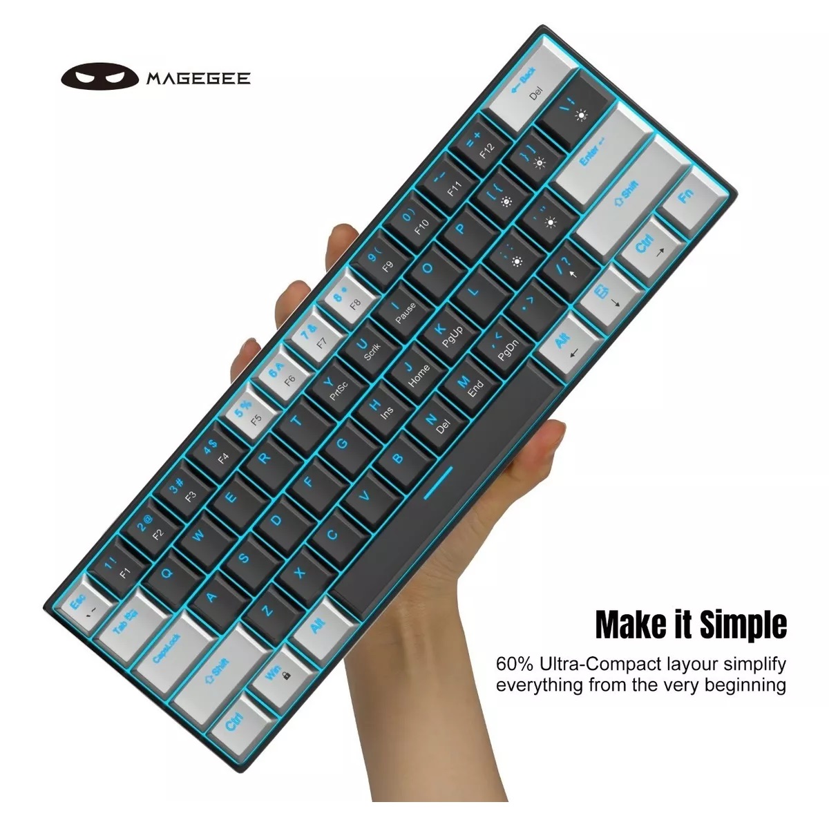 Teclado Gamer Desmontable Ingles Us Con Luz Negro