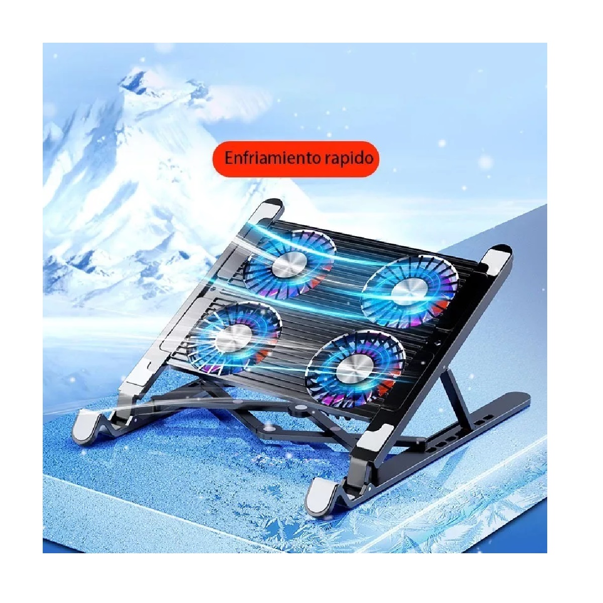 Portable Base Enfriadora Para Laptop Con 4 Ventiladores,rgb