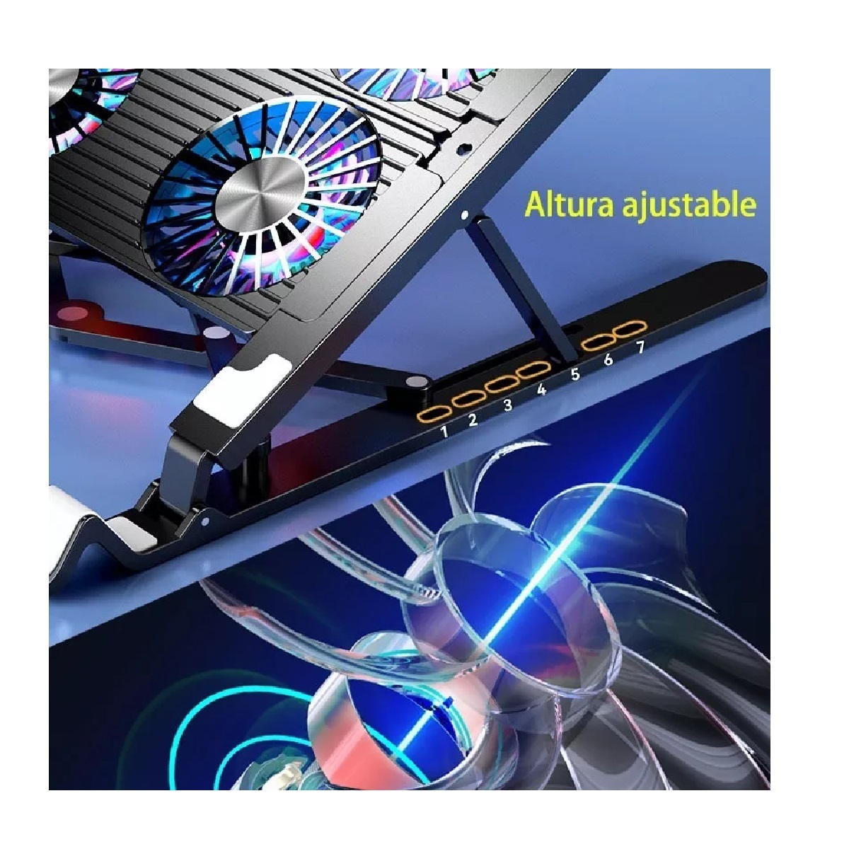 Portable Base Enfriadora Para Laptop Con 4 Ventiladores,rgb