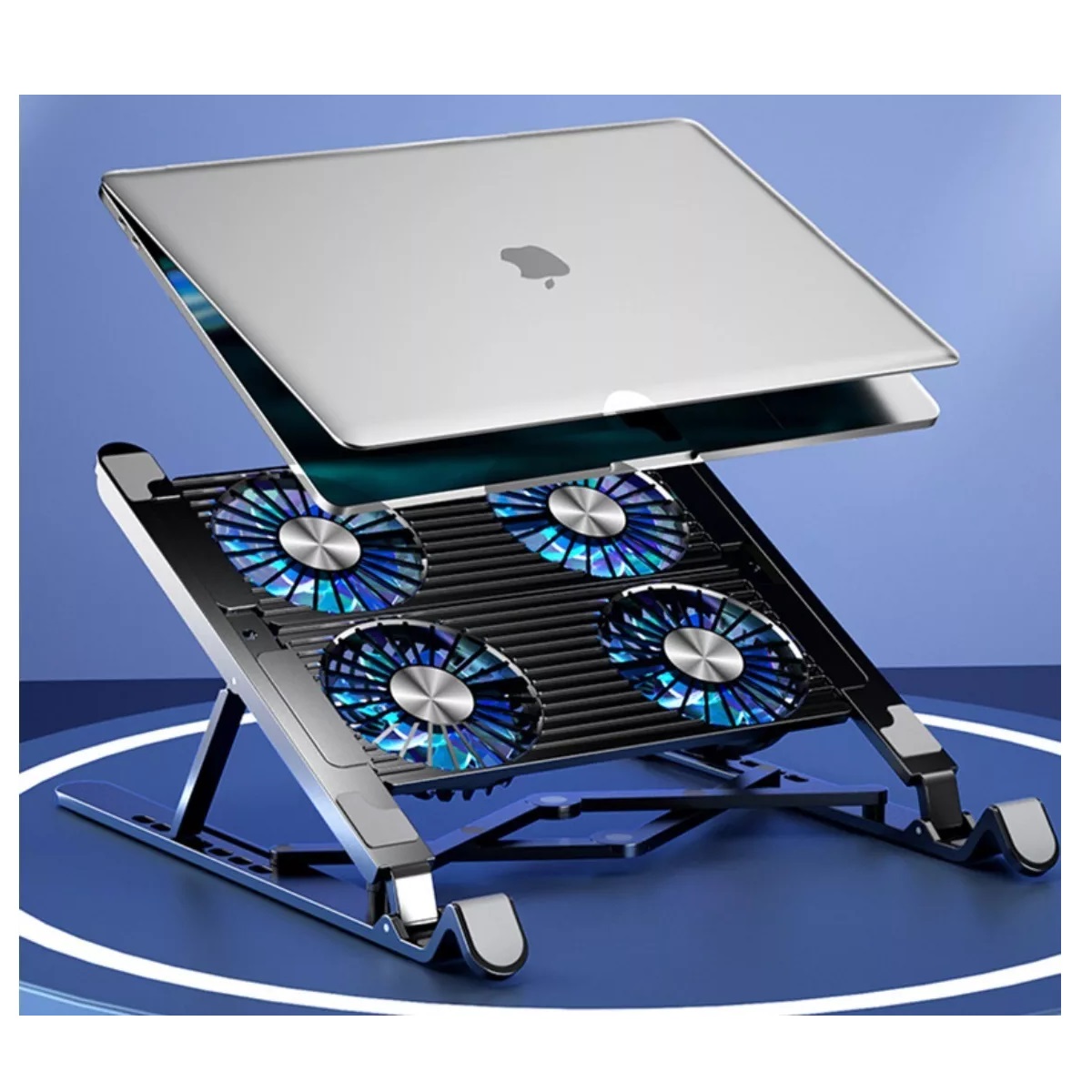 Ventilador para computadora portátil, soporte plegable para tableta con  ventilador de enfriamiento, disipación de calor para soporte de escritorio