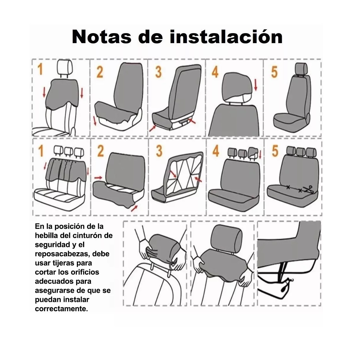 Funda De Asiento Coche De Poliéster Universal Para 5asientos