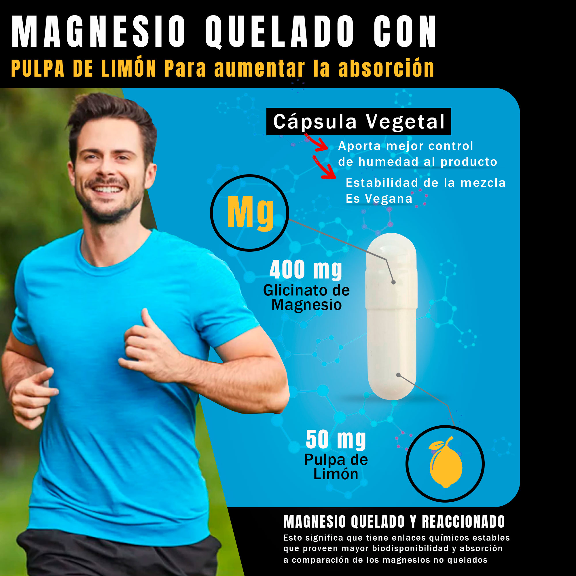Glicinato de Magnesio 200 capsulas