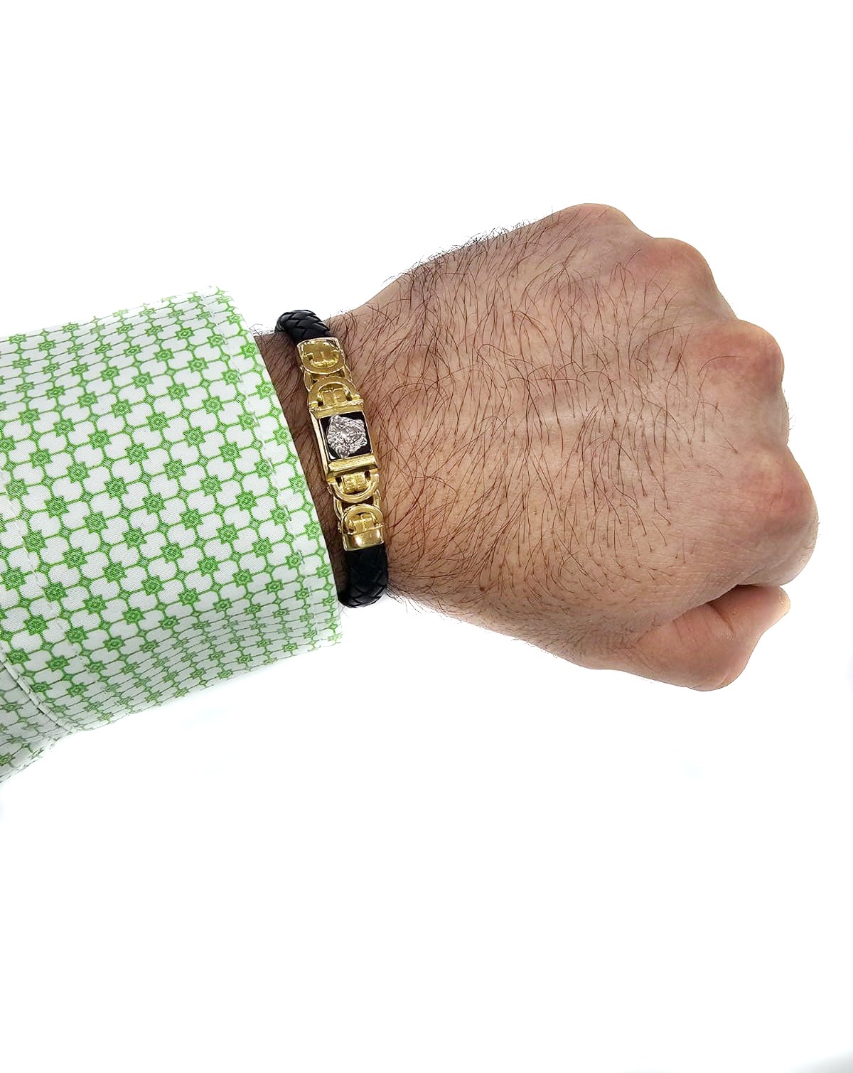 Pulsera De Medusa Caucho Con Oro De 10k Importada