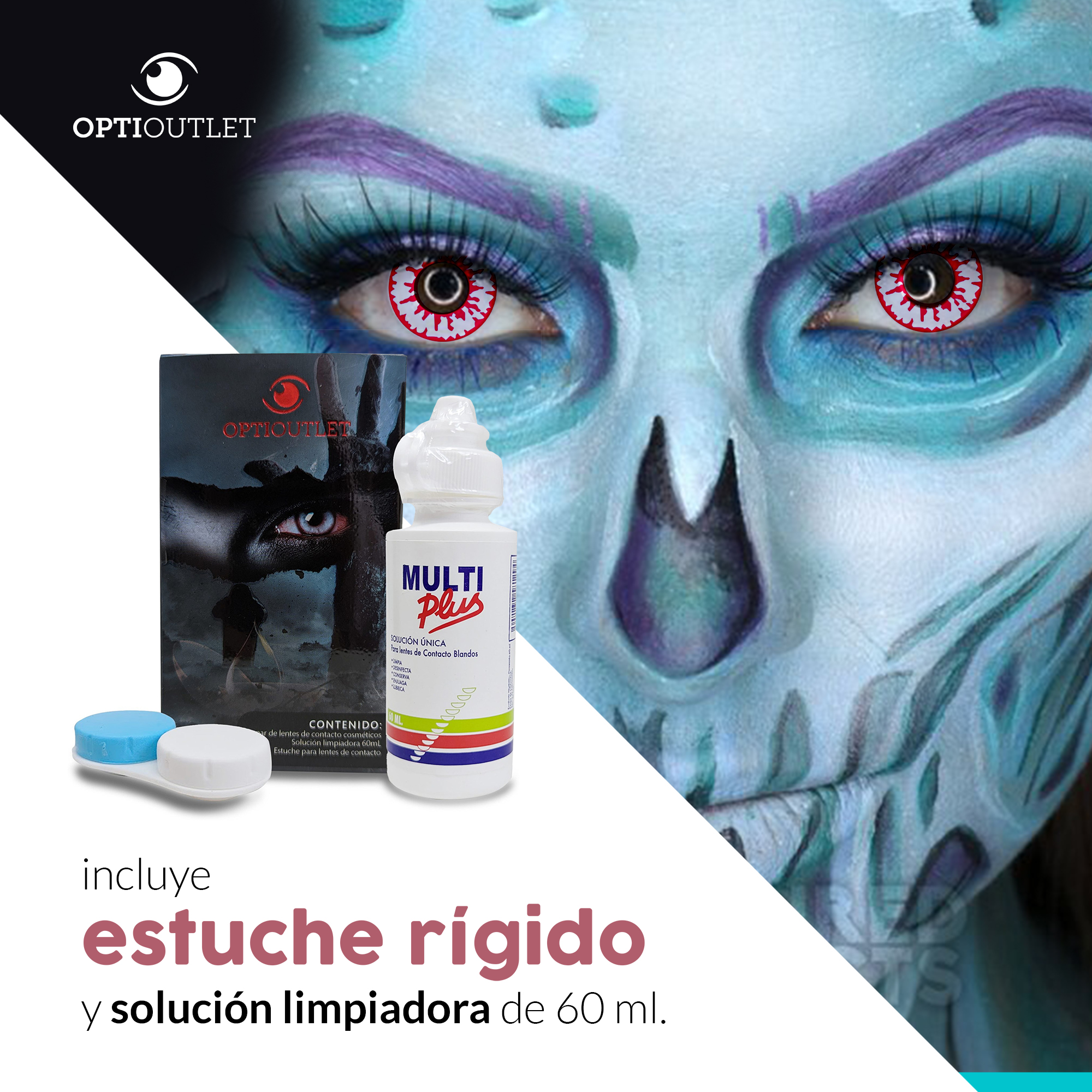 Pupilentes - Lentes de Contacto de Color Fantasía para Maquillaje y Disfraces de Halloween | Disfraz Halloween - Vampiro Sangre