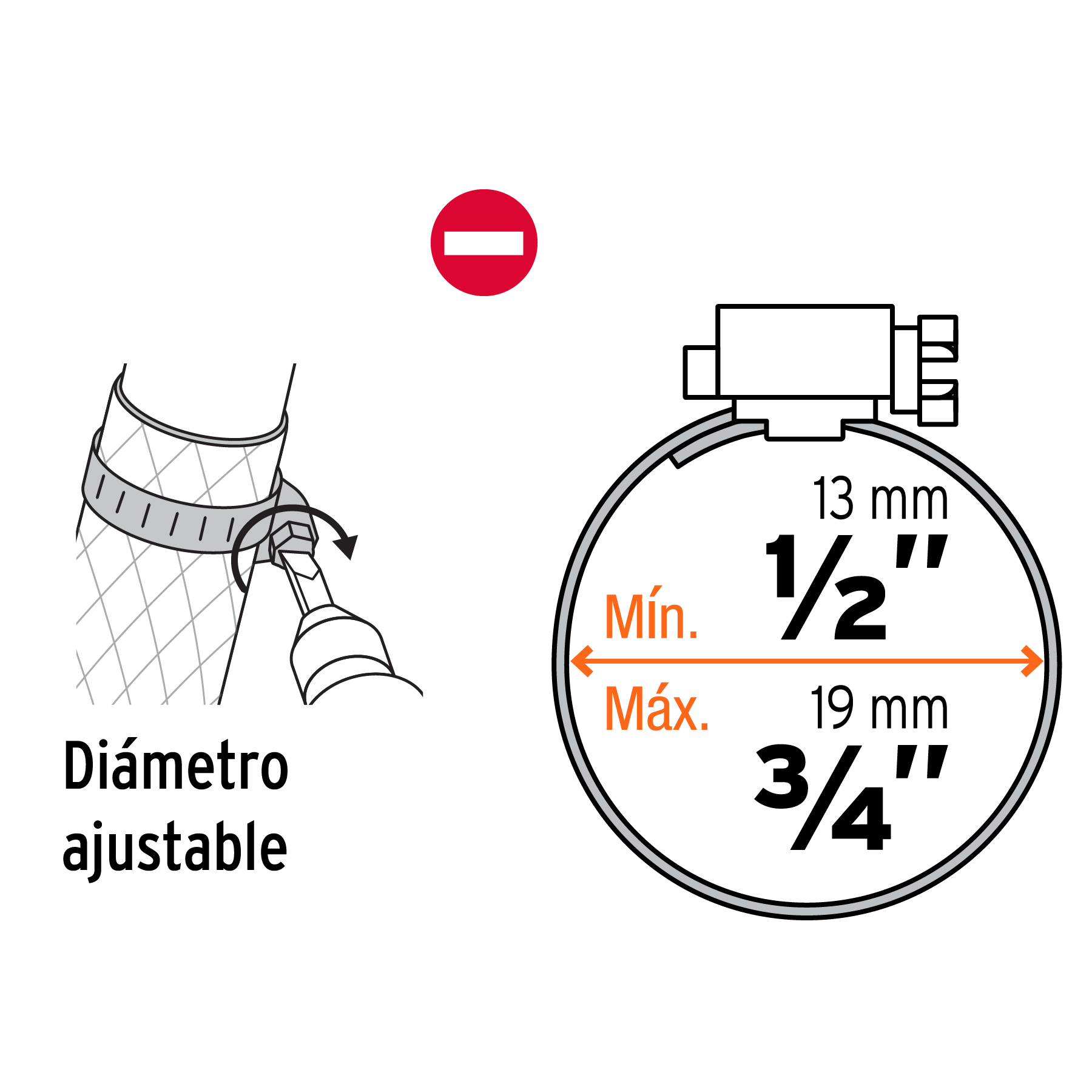 BOLSA C/4 MINI ABRAZADERAS SIN FIN # 6, 1/2 - 3/4", TRUPER 10031 