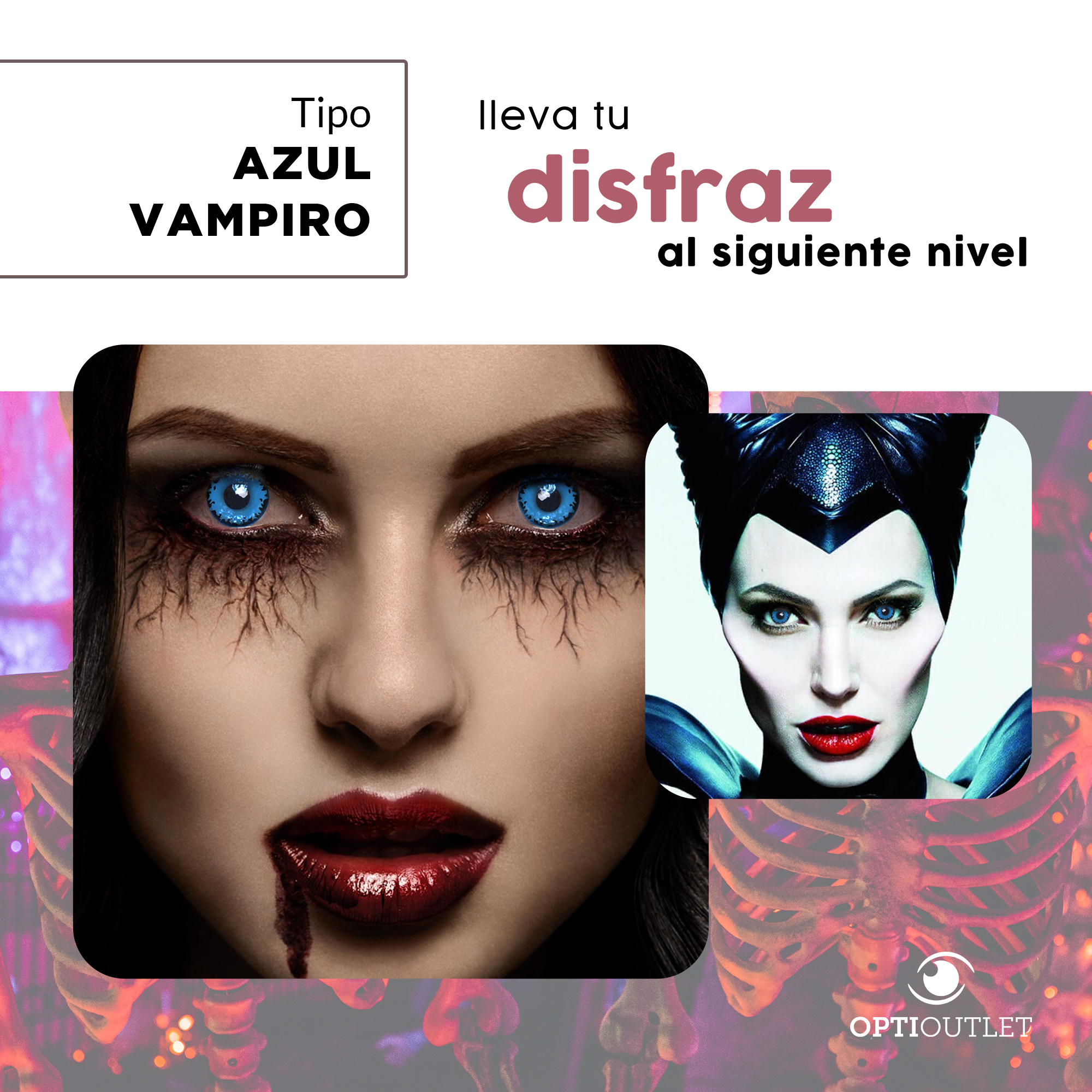 Pupilentes - Lentes de Contacto de Color Fantasía para Maquillaje y Disfraces de Halloween | Disfraz Halloween - Azul Vampiro