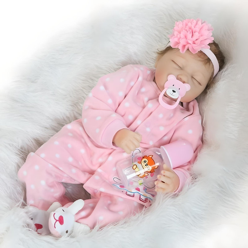 Muñeca Bebé Reborn Muñeca Para Dormir De Tela Suave 55cm