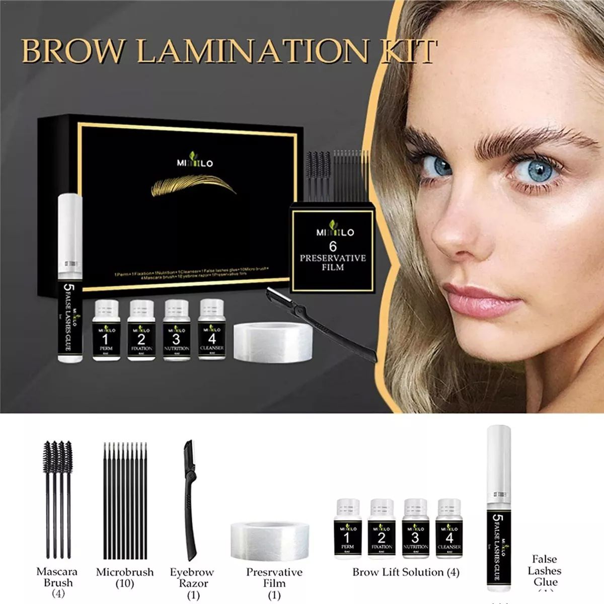 Kit De Lifting, Permanente para Corrección De Pestañas Y Cejas