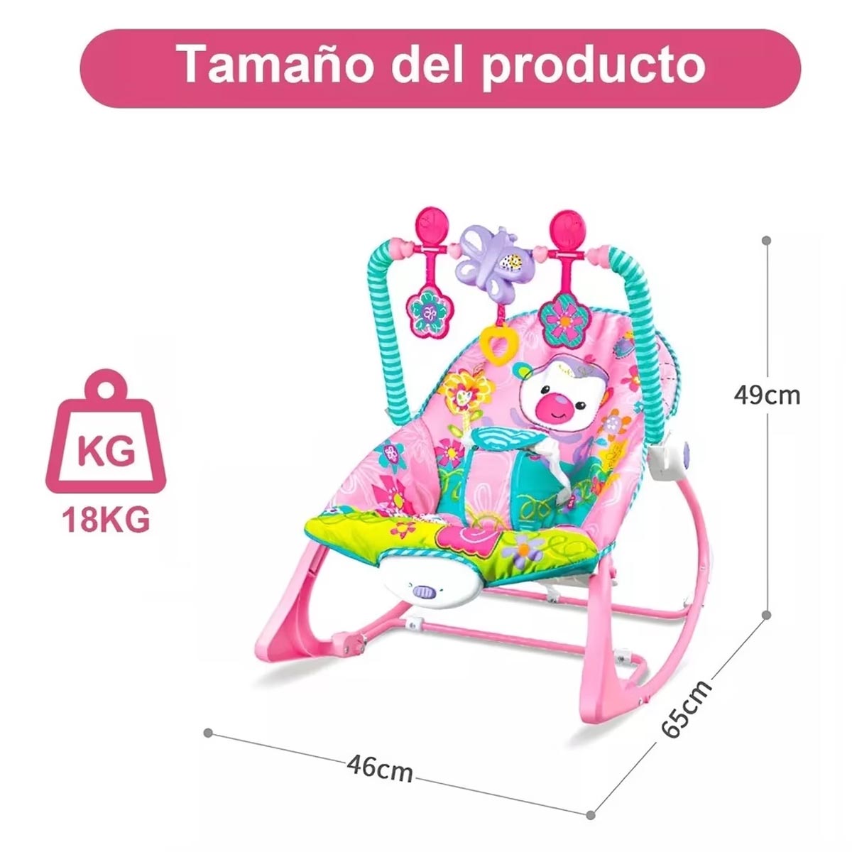 Silla Para Bebe Bouncer Mecedora Infant to Toddler Rocker Changuito Rosa.